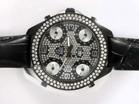 Jacob&Co Classic Five Time Zone PVD Case with Diamond Bezel and Dial 