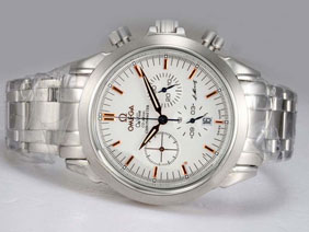 Omega Speedmaster Broad Arrow Working Chronograph Gold Marking with White Dial 
