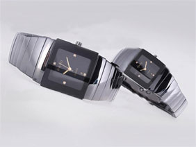 Rado DiaStar Authentic Ceramic Diamond Marking with Black Dial-Couple Watch