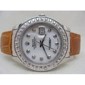 Rolex Datejust Oyster Perpetual Swiss ETA 2836 Movement with diamond with White Dial P6054