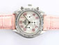 Omega Speedmaster Working Chronograph with White Dial-Pink Marking and Strap Lady Size