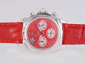 Omega De Ville Working Chronograph with Red Dial and Strap- Lady Size 