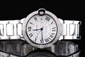 Wholesale Cartier Ballon bleu Automatic Diamond Bezel with White Dial-Roman Numerals Marking-White Strap